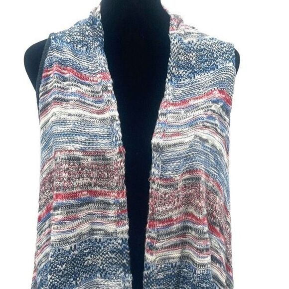 Style & Co. Womens Open Front Fringe Asymmetrical Poncho Multicolor Size Medium‎ - Picture 2 of 6